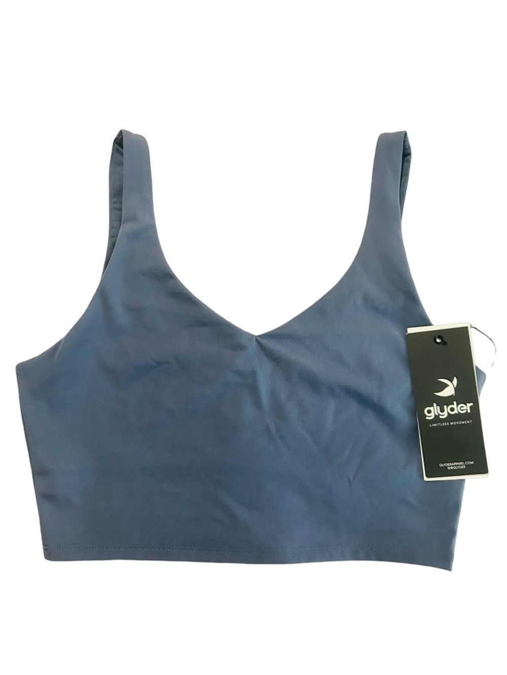 Glyder Slate Blue Scoop V Bralette